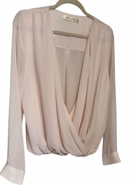 Liberty Love Pale Blush Draped Wrap Blouse